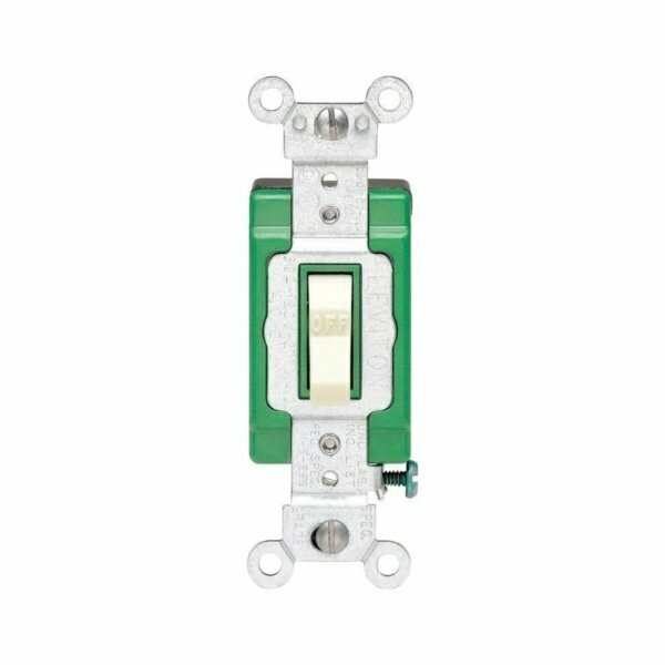 Leviton Ivory Grounded Quiet Double Pole Switch 251303202I